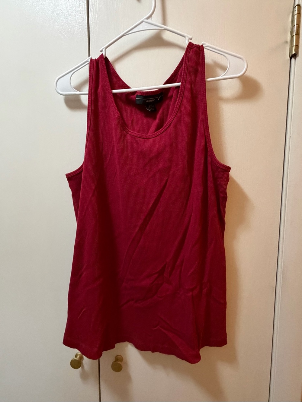 Venezia Deep Red Scoop Neck Tank Top